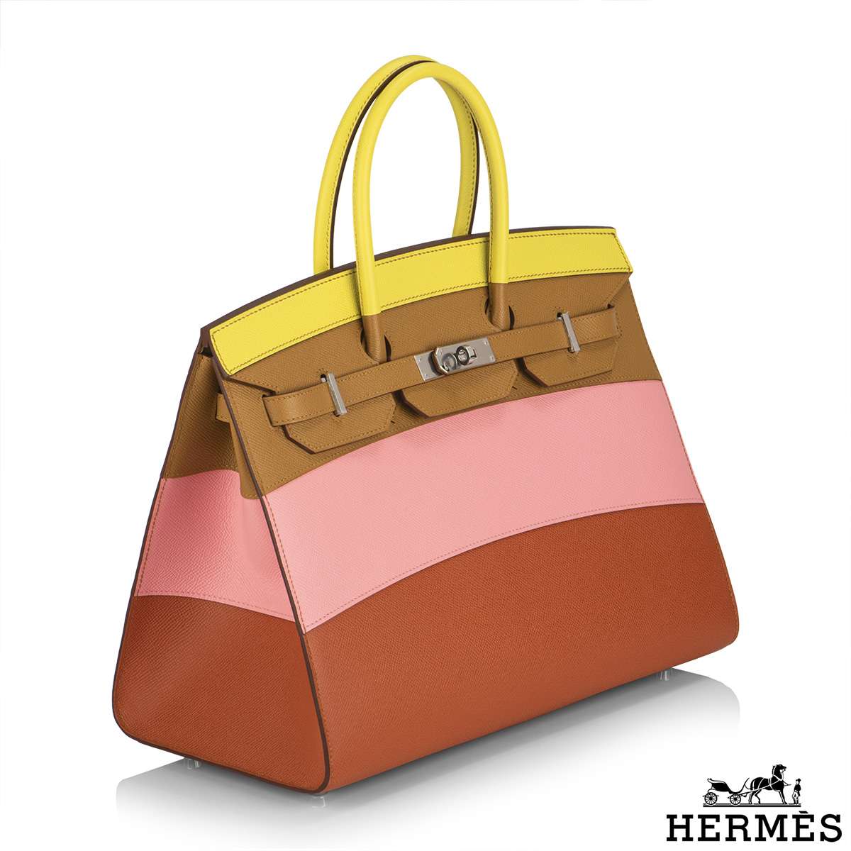 Hermes Sunrise Birkin Sellier Bag Multicolor Epsom with Palladium